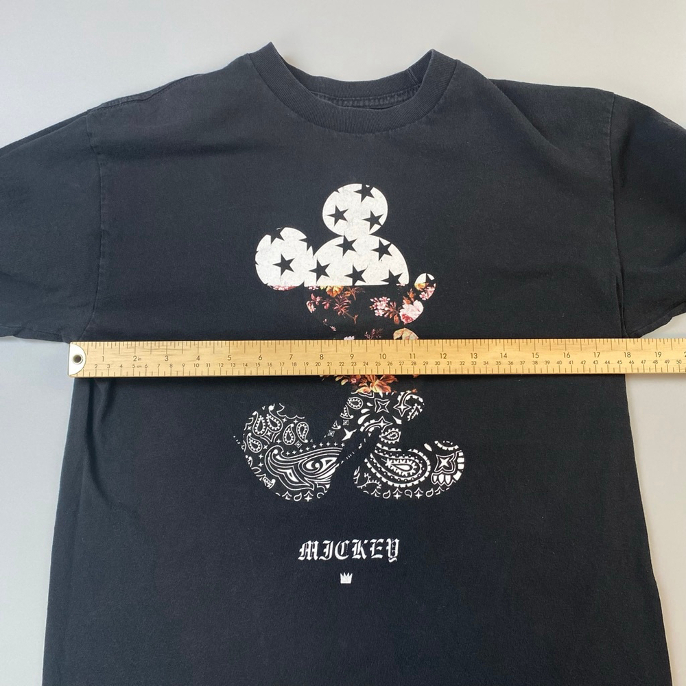 Men's Disney x Neff Black Mickey Mouse Long Sleeve Tee M Floral Star Paisley - Picture 10 of 12